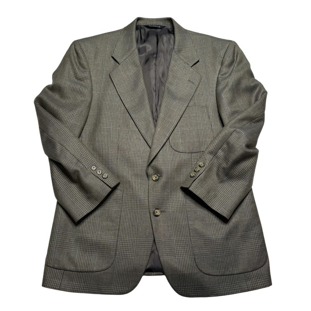 Vintage Burberrys Tweed Two Button Jacket Blazer Sz 40